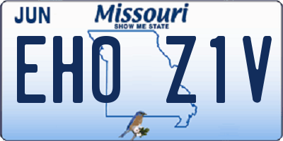 MO license plate EH0Z1V