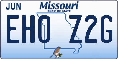 MO license plate EH0Z2G