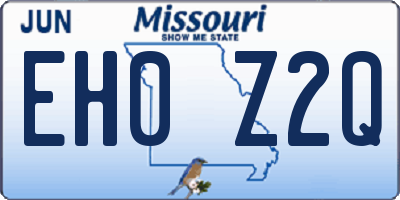 MO license plate EH0Z2Q