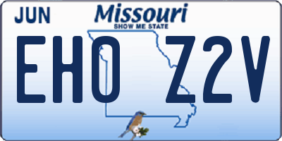 MO license plate EH0Z2V