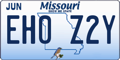 MO license plate EH0Z2Y