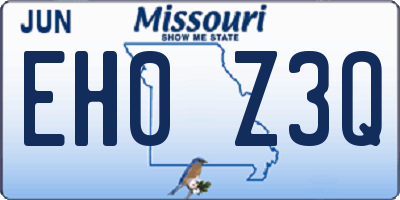 MO license plate EH0Z3Q