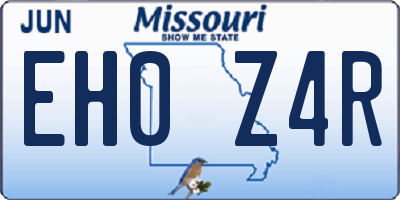 MO license plate EH0Z4R