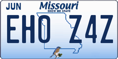 MO license plate EH0Z4Z
