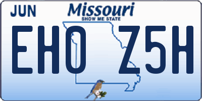 MO license plate EH0Z5H