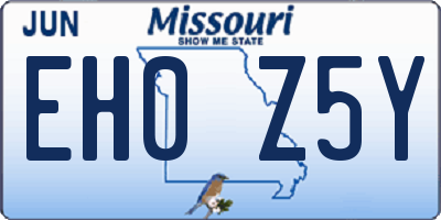 MO license plate EH0Z5Y