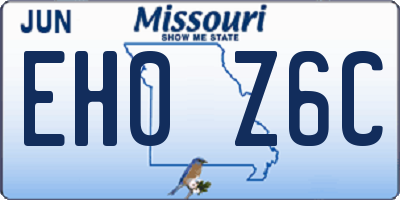MO license plate EH0Z6C