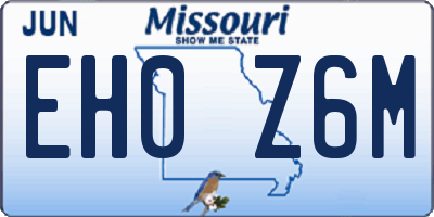 MO license plate EH0Z6M