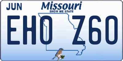MO license plate EH0Z6O