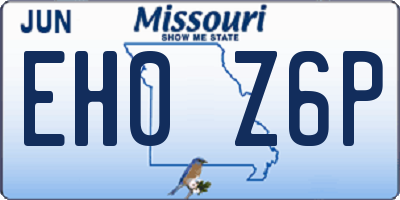 MO license plate EH0Z6P