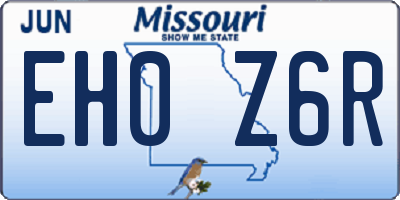 MO license plate EH0Z6R