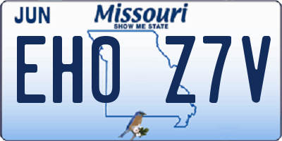 MO license plate EH0Z7V
