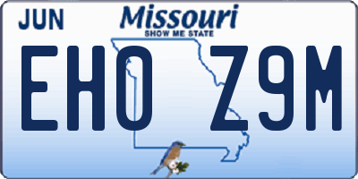 MO license plate EH0Z9M