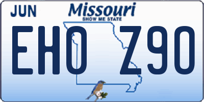 MO license plate EH0Z9O
