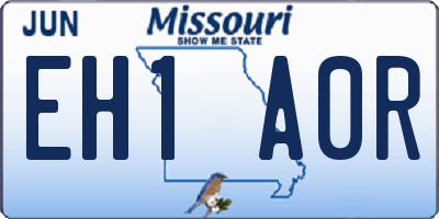 MO license plate EH1A0R
