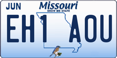 MO license plate EH1A0U
