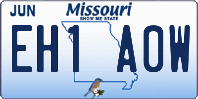 MO license plate EH1A0W