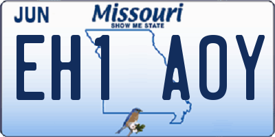 MO license plate EH1A0Y