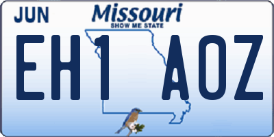MO license plate EH1A0Z