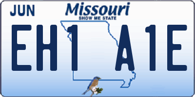 MO license plate EH1A1E