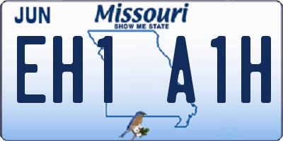 MO license plate EH1A1H