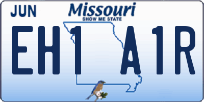 MO license plate EH1A1R