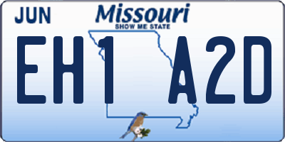MO license plate EH1A2D