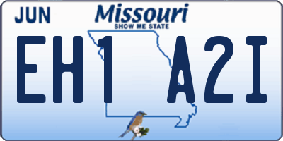 MO license plate EH1A2I