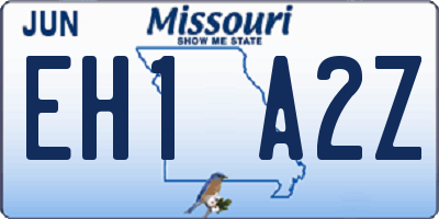 MO license plate EH1A2Z