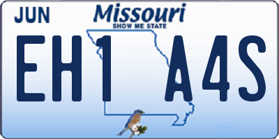MO license plate EH1A4S