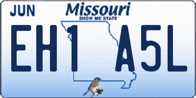MO license plate EH1A5L