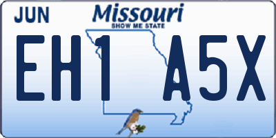MO license plate EH1A5X