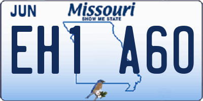 MO license plate EH1A6O