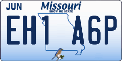 MO license plate EH1A6P