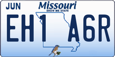 MO license plate EH1A6R