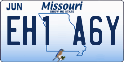 MO license plate EH1A6Y