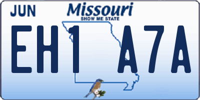 MO license plate EH1A7A