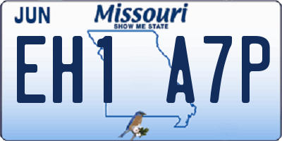 MO license plate EH1A7P