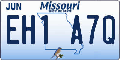 MO license plate EH1A7Q