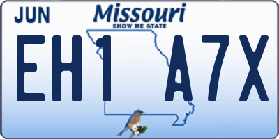 MO license plate EH1A7X