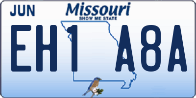 MO license plate EH1A8A