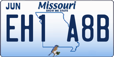 MO license plate EH1A8B