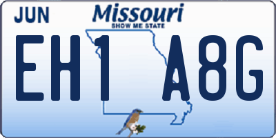 MO license plate EH1A8G