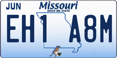 MO license plate EH1A8M