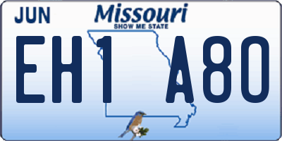 MO license plate EH1A8O