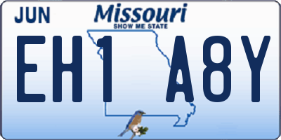 MO license plate EH1A8Y