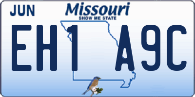 MO license plate EH1A9C