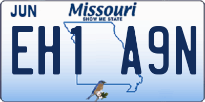 MO license plate EH1A9N