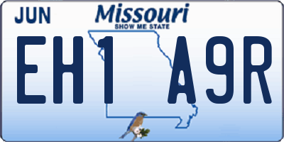 MO license plate EH1A9R