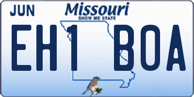MO license plate EH1B0A